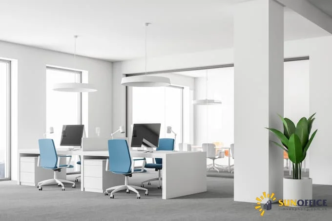 Phong cách tối giản giúp không gian làm việc rộng hơn